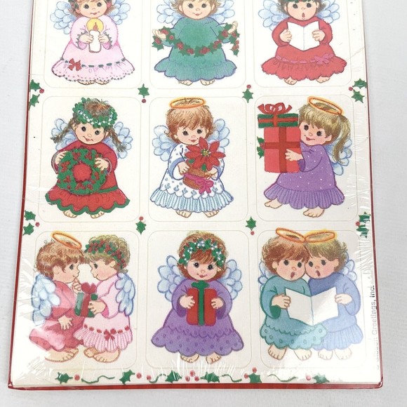 VTG 90s Gibson Christmas Sticker Packs Set of 3 NEW SEALED - Nativity & Angels - Picture 11 of 14